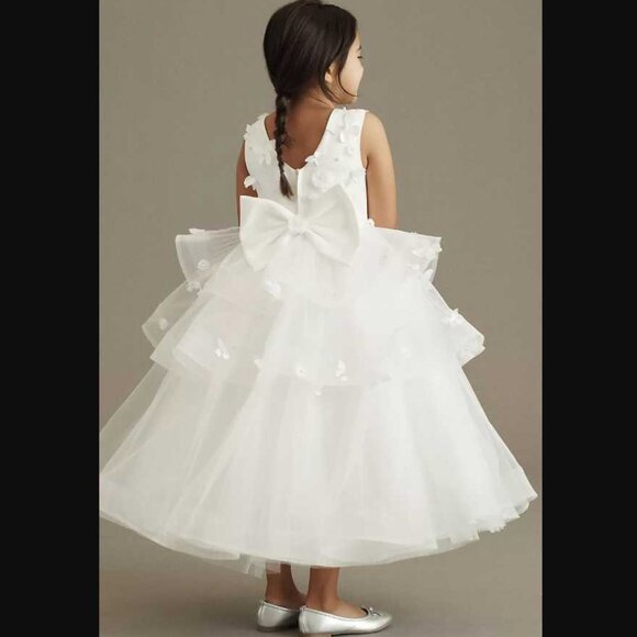 New girl's 4 Princess Daliana x Anthropologie butterfly flower girl dress white - Picture 3 of 12